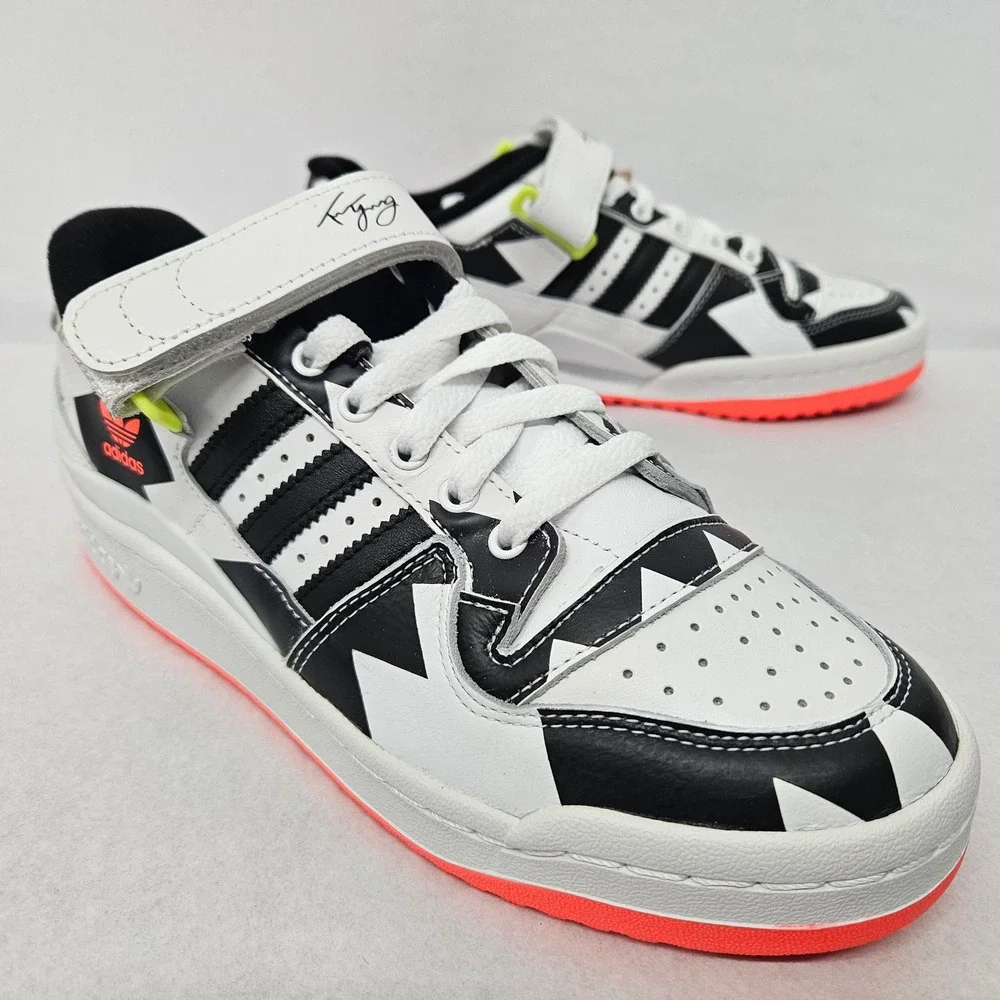 Adidas Men's Forum Low Trae Young Casual Shoes GX6128 White Black Solar Red Sz 7